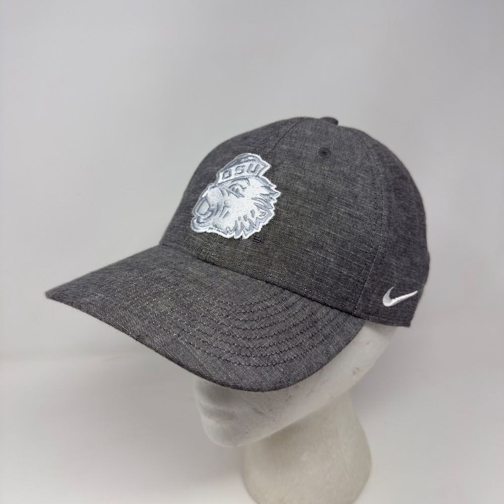 Nike OSU Oregon State University Beavers Gray Chambray Adjustable Hat Cap